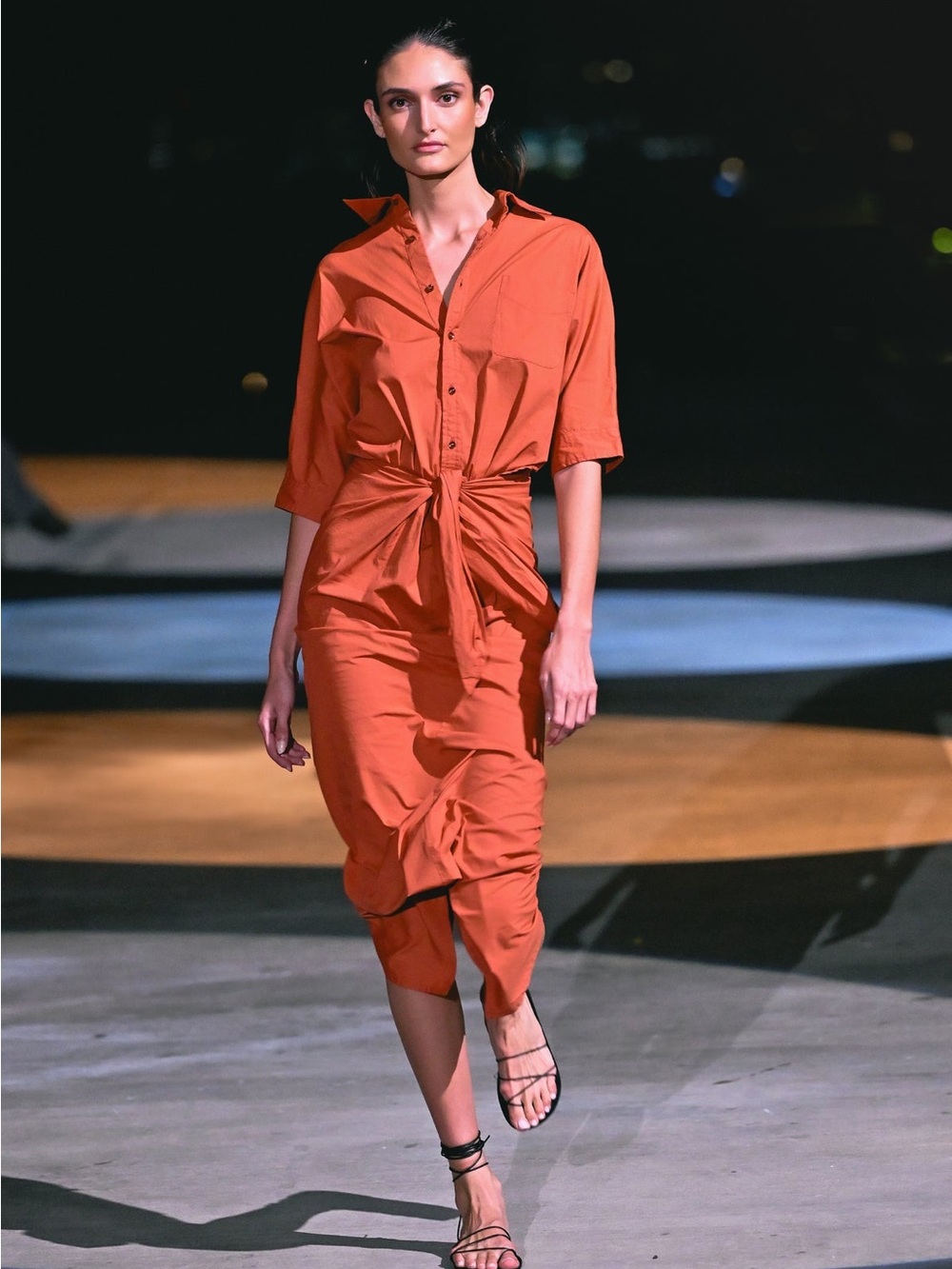 Acacia Swinwear Ailan Dress in Rust-Orange size M